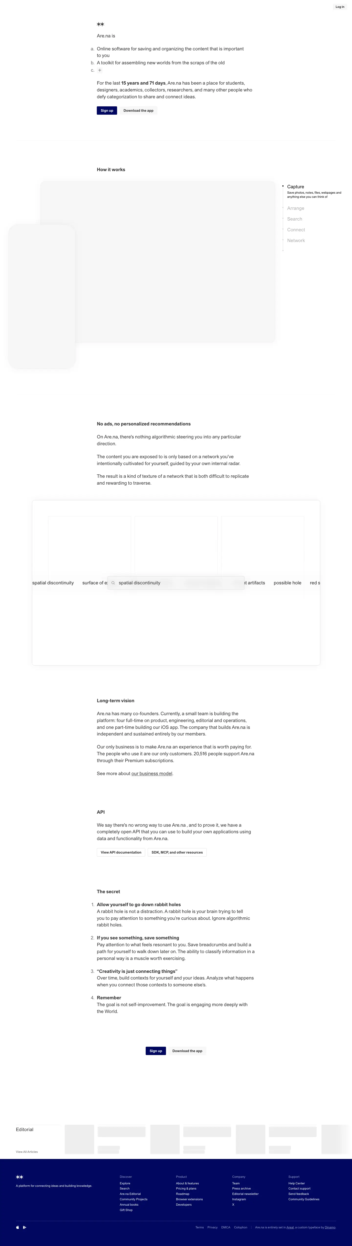 Are.na full page screenshot