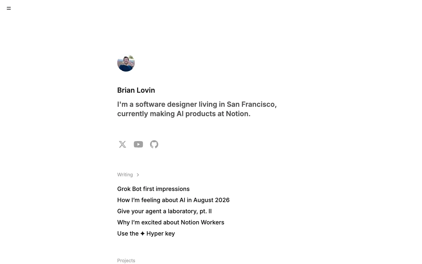 Brian Lovin homepage