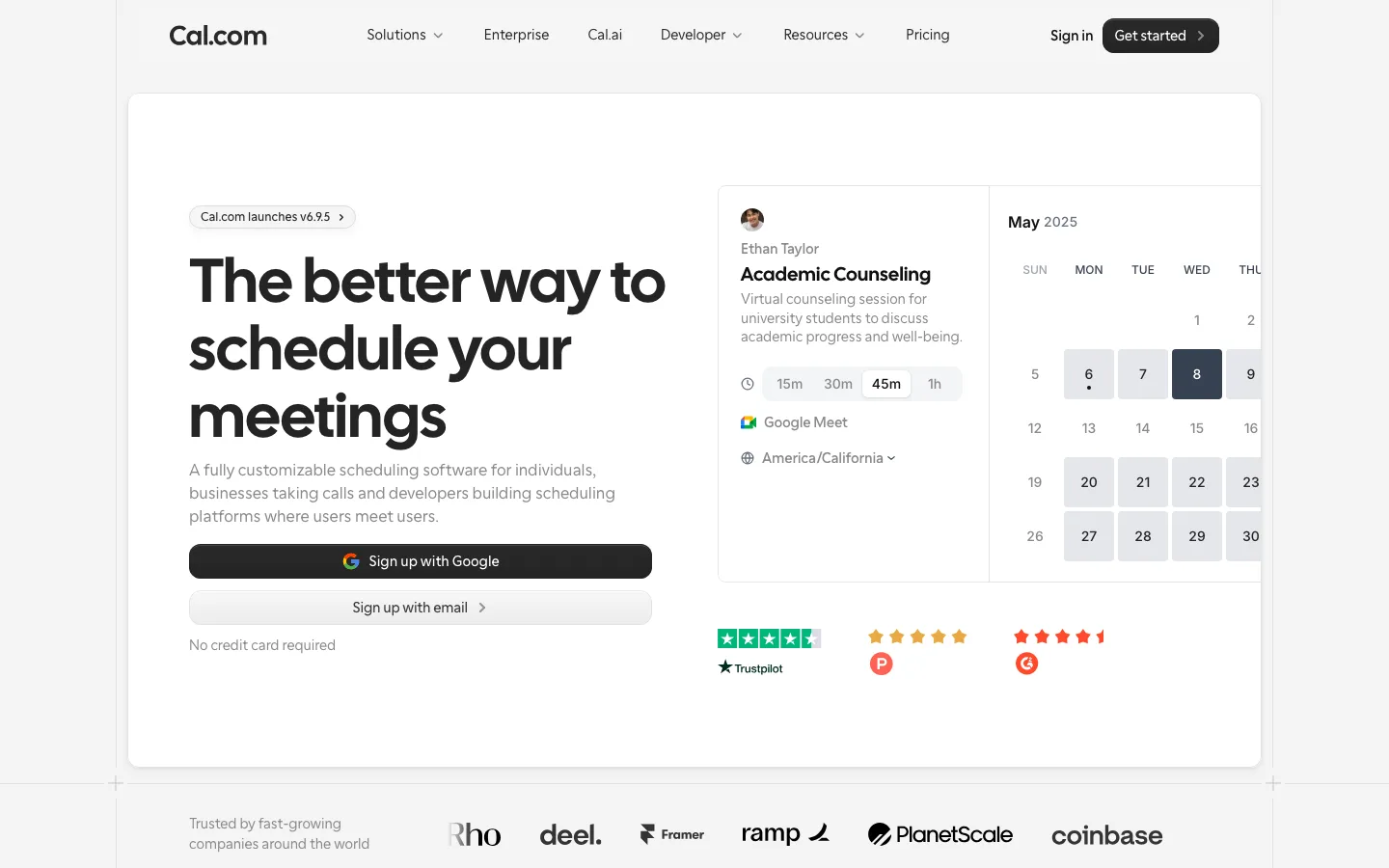 Cal.com homepage