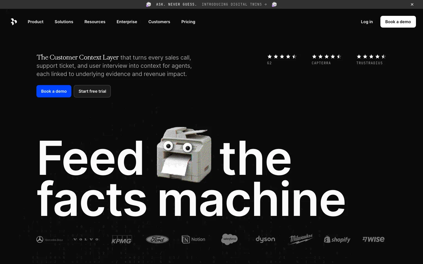 Dovetail homepage