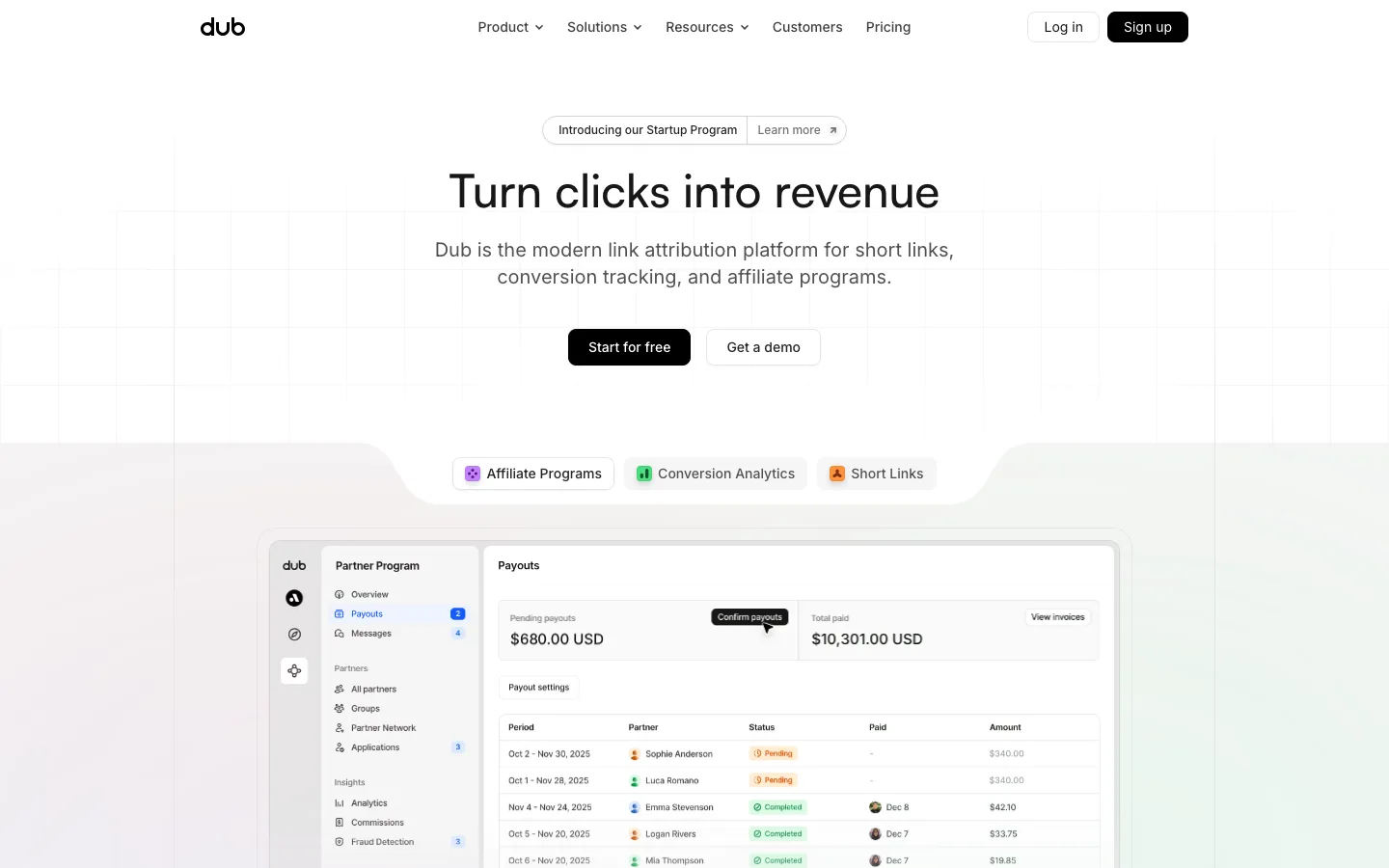 Dub homepage