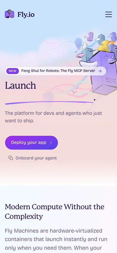 Fly.io mobile screenshot