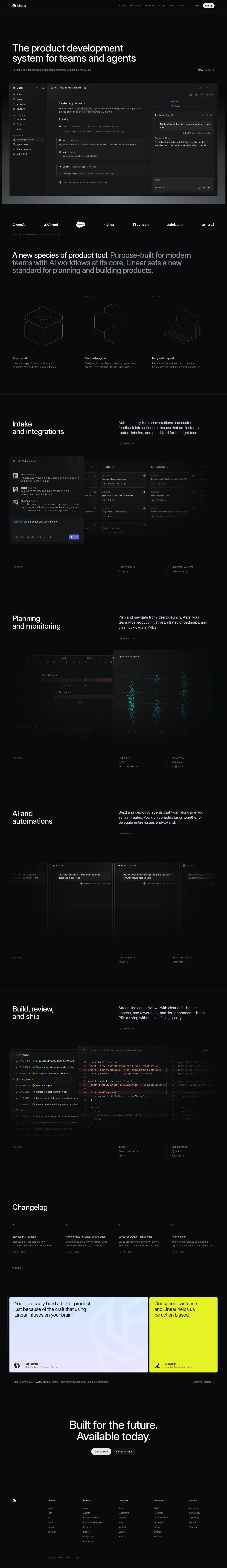 Linear full page screenshot