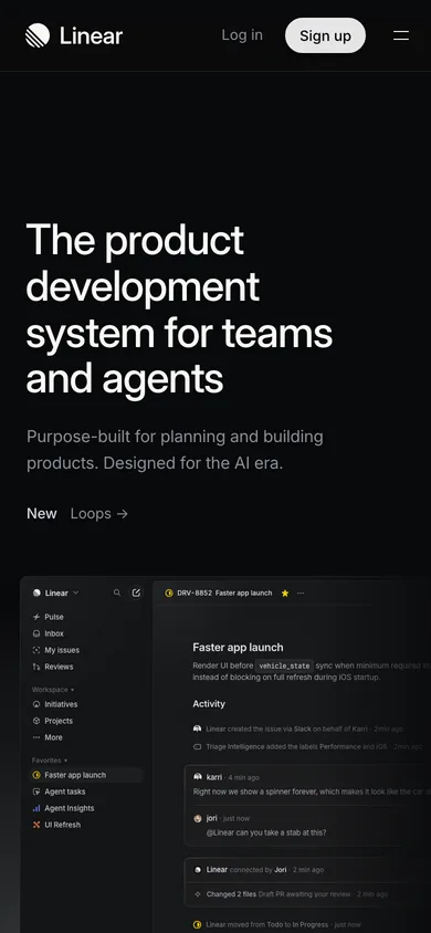 Linear mobile screenshot