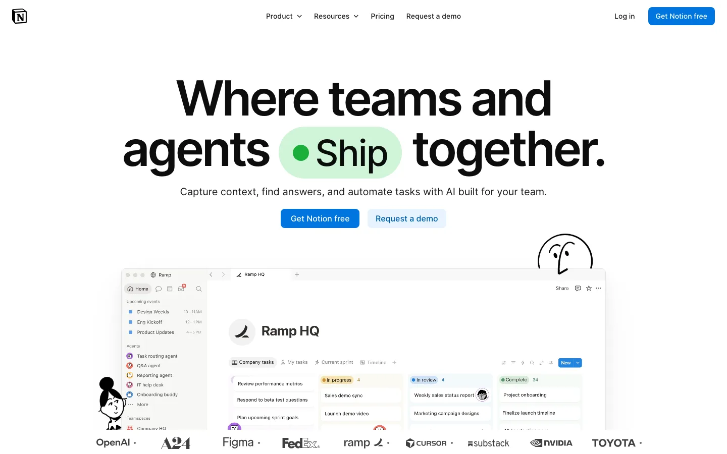 Notion homepage