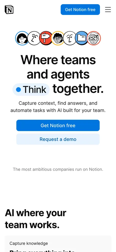 Notion mobile screenshot