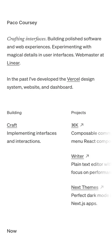 Paco Coursey mobile screenshot