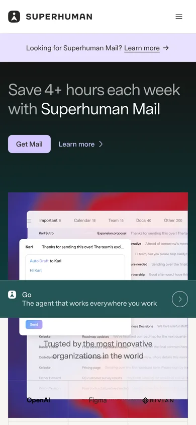 Superhuman mobile screenshot