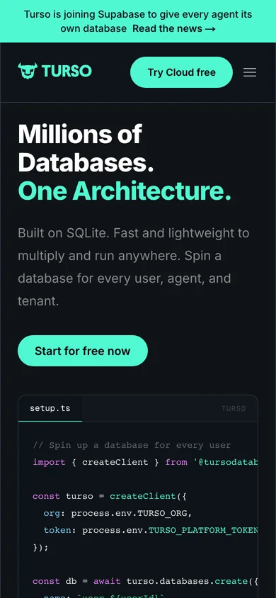 Turso mobile screenshot