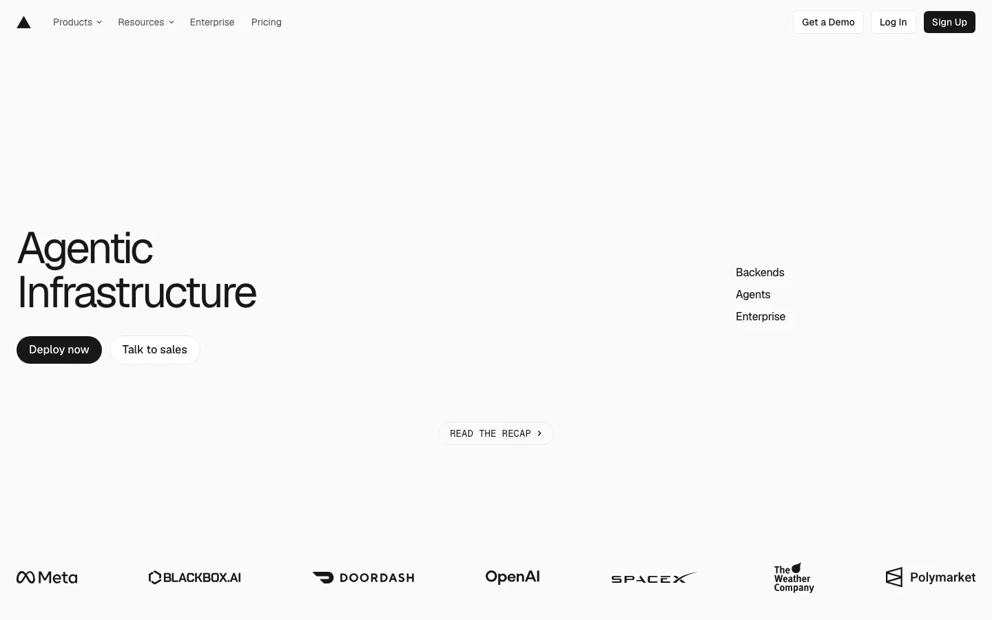 Vercel homepage