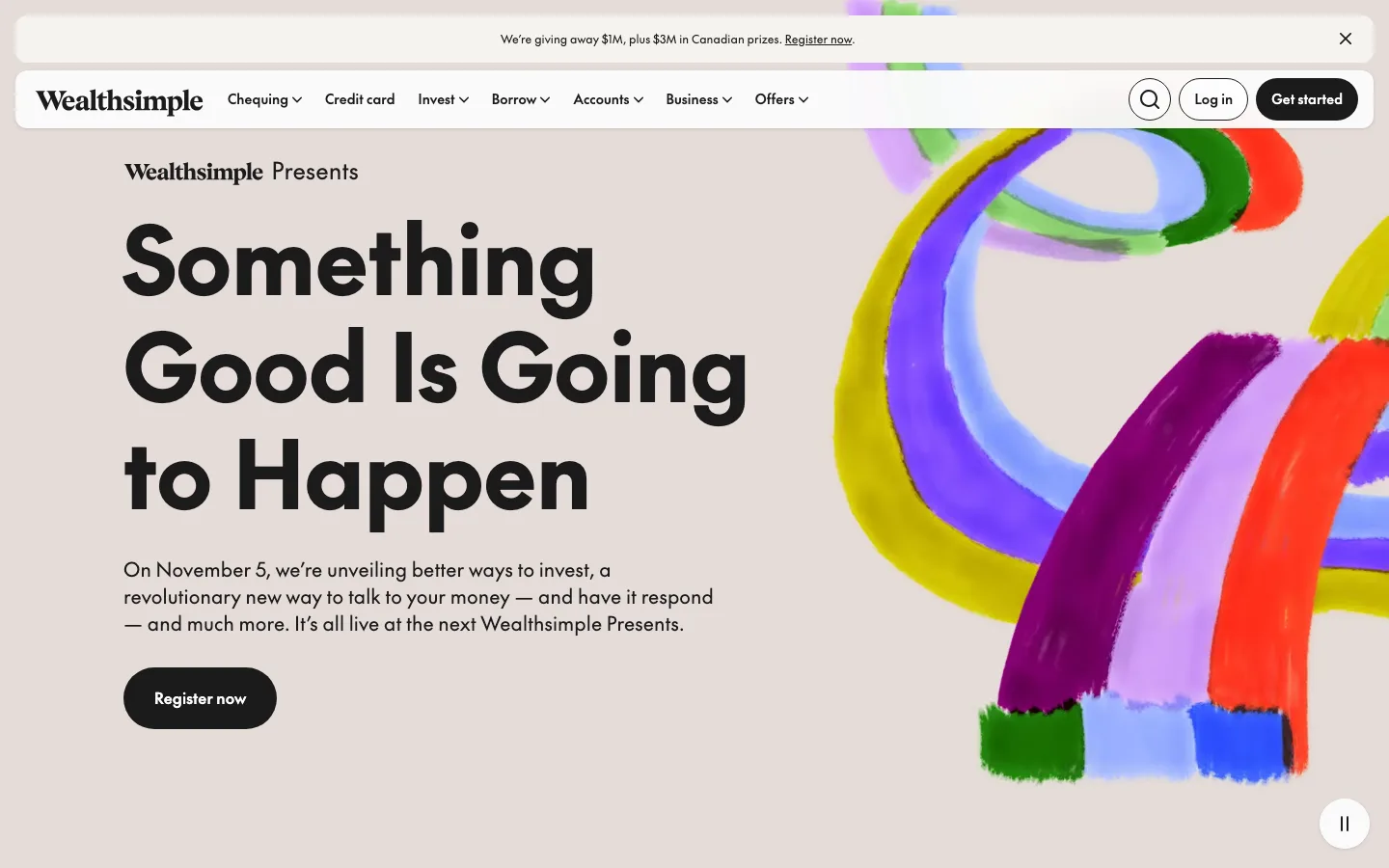 Wealthsimple homepage